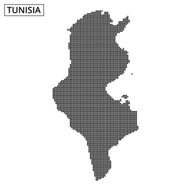 Tunus 'un çeşitli renklerde soyut dalgalı çizgiler içeren noktalı bir tasarımı tasarıma derinlik katar..