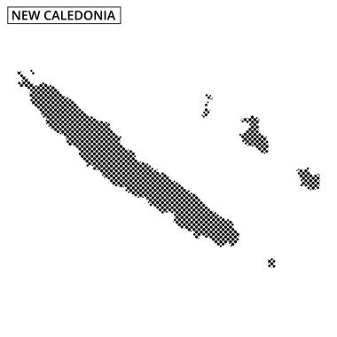 Bu harita, Yeni Kaledonya 'nın ve yakınlardaki adaların Pasifik' teki eşsiz şekillerini ve konumlarını gözler önüne seriyor..