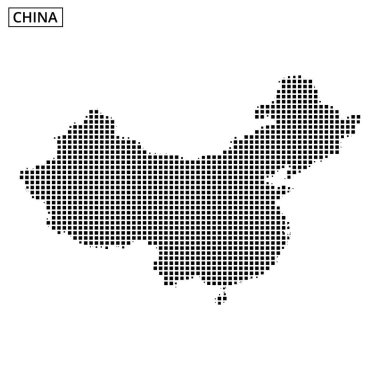 Çin 'in noktalı bir özeti, ülkenin geniş topraklarını gözler önüne seren beyaz bir arka plan karşısında coğrafi şeklini ve anahtar özelliklerini vurguluyor..