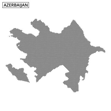 Bu sanat eseri, Azerbaycan 'ın sınır ve farklı şekilleri, eğitim amaçları için ideallerini vurgulayan nokta desenli bir temsilini sunar..