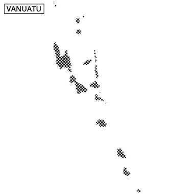 Vanuatu 'nun haritası adalarını ve coğrafi özelliklerini net bir şekilde vurgular.
