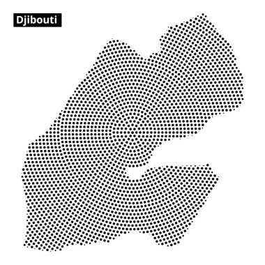 Cibuti 'nin, coğrafyayı vurgulayan eşsiz topoğrafi özelliğini gösteren ayrıntılı haritası.