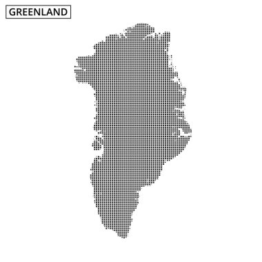 Grönland 'ın detaylı ana hatları adanın coğrafi özelliklerini ve hatlarını etkin bir şekilde vurguluyor..