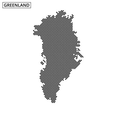 Grönland 'ın detaylı ana hatları adanın coğrafi özelliklerini ve hatlarını etkin bir şekilde vurguluyor..