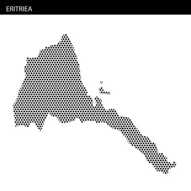 Eritre 'nin bu ayrıntılı çizgisi coğrafi sınırlarını ve farklı özelliklerini ve konumunu vurgulayan eşsiz şeklini gösterir..