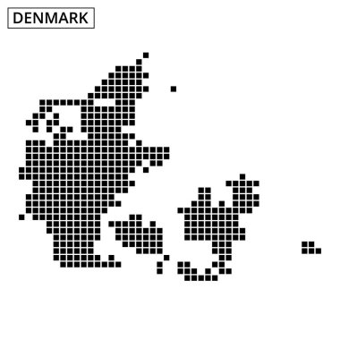 Bu noktalı gösterim Danimarka 'nın eşsiz coğrafi şeklini ve kıyı hatlarını vurguluyor..