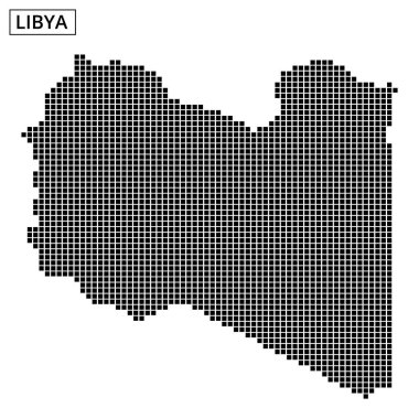 Libya 'nın coğrafi özelliklerini özetleyen, sınırlarını ve önemli alanlarını vurgulayan, fiziksel temsil üzerine odaklanan ayrıntılı bir harita.