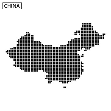 Çin 'in noktalı bir özeti, ülkenin geniş topraklarını gözler önüne seren beyaz bir arka plan karşısında coğrafi şeklini ve anahtar özelliklerini vurguluyor..