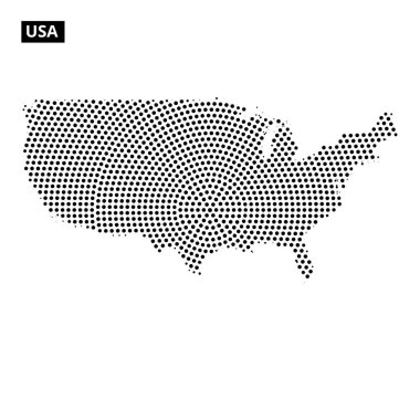 Kıtasal ABD haritası nokta desenli