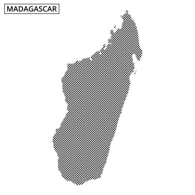 Bu çarpıcı sanat eseri Madagaskar 'ın özgün şeklini ve coğrafi önemini vurgulayan ana hatlarını gözler önüne seriyor..