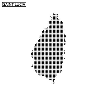 Saint Lucia 'nın Karayip bölgesindeki eşsiz şekil ve coğrafi bağlamını vurgulayan ayrıntılı ana hatları.