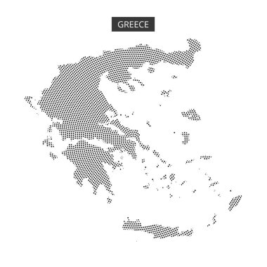 Yunanistan 'ın ayrıntılı bir taslağında, belirgin alanları vurgulayan eşsiz dokusal modellerle coğrafi özellikleri yer alıyor.