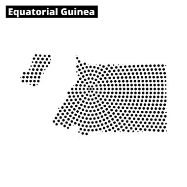 Ülke ana hatlarını ve coğrafi ayrıntıları gösteren, sınırları ve şekilleri vurgulayan ekvator Ginesi haritası.