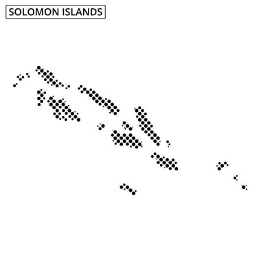 Solomon Adaları 'nın detaylı ana hatları Pasifik Okyanusu boyunca coğrafi özelliklerini ve konumlarını gözler önüne seriyor..