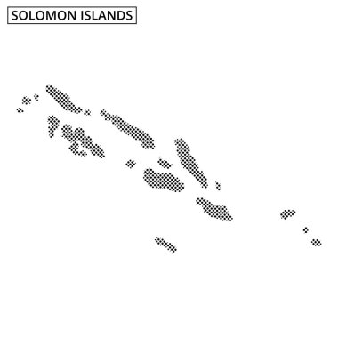 Solomon Adaları 'nın detaylı ana hatları Pasifik Okyanusu boyunca coğrafi özelliklerini ve konumlarını gözler önüne seriyor..
