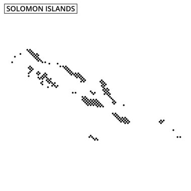 Solomon Adaları 'nın detaylı ana hatları Pasifik Okyanusu boyunca coğrafi özelliklerini ve konumlarını gözler önüne seriyor..