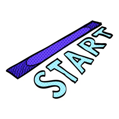 Başlangıç satırı yarım ton simgesi elle çizilmiş renk vektörü çizimi