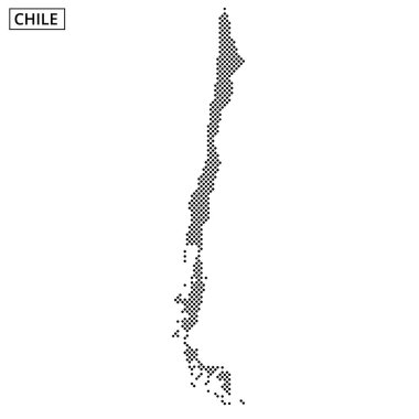 Grafik, Şili 'nin farklı desenler ve dokularla dolu, eşsiz biçimini ve özelliklerini gösteren ayrıntılı bir taslağını içeriyor..