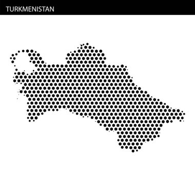 Noktalar halinde Türkmenistan haritası