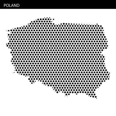 Bu tasarım, Polonya 'nın sınırlarını ve coğrafi düzenini minimalist tarzda vurgulayan noktalı bir haritasına sahiptir..