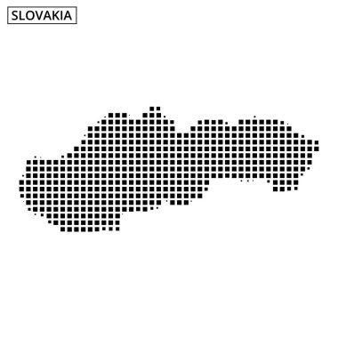 Slovakya 'nın noktalı bir temsili, dalgalı arka plan çizgileriyle süslenmiş, ülkenin eşsiz şeklini gözler önüne seriyor.