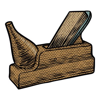 Ahşap düzlem simgesi yarım ton renk vektör çizimi