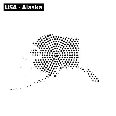 Noktalar halinde alaska USA haritası
