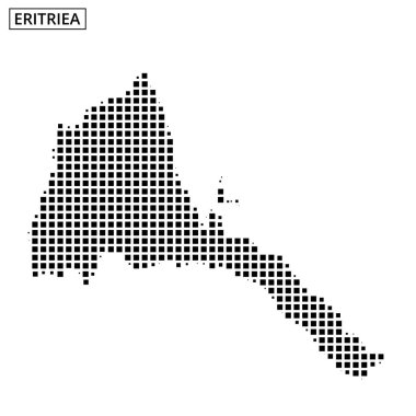 Eritre 'nin bu ayrıntılı çizgisi coğrafi sınırlarını ve farklı özelliklerini ve konumunu vurgulayan eşsiz şeklini gösterir..