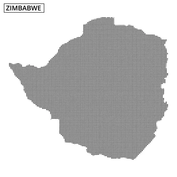 Zimbabwe 'nin nokta desenli haritası, ülkenin coğrafi düzeni ve sınırlarını vurguluyor..