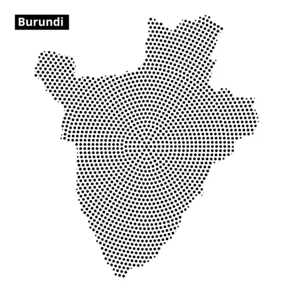 Burundi 'nin çarpıcı nokta desenli bir tasviri ülkenin coğrafi şeklini gözler önüne seriyor.