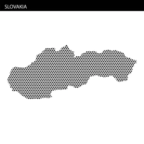 Slovakya 'nın noktalı bir temsili, dalgalı arka plan çizgileriyle süslenmiş, ülkenin eşsiz şeklini gözler önüne seriyor.