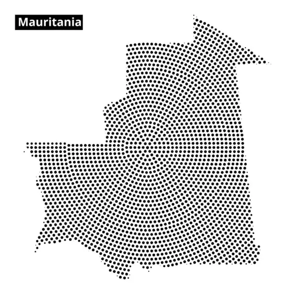 Bu yaratıcı tasvir, Moritanya 'nın eşsiz coğrafi şeklini basit bir arkaplanda vurgulayan noktalı bir haritasını içeriyor..