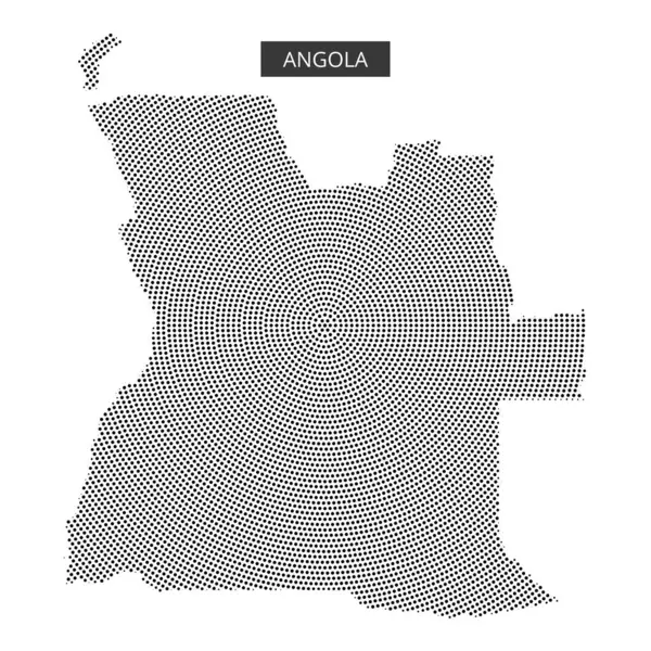 Angola 'nın detaylı bir taslağı, ülkenin coğrafi şeklini gösteren nokta desenleri kullanılarak temsil ediliyor..