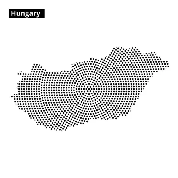 Bu grafik Macaristan 'ı şekillendirilmiş arka plandaki noktalı bir dış hatla gösteriyor, coğrafi şeklini gösteriyor..