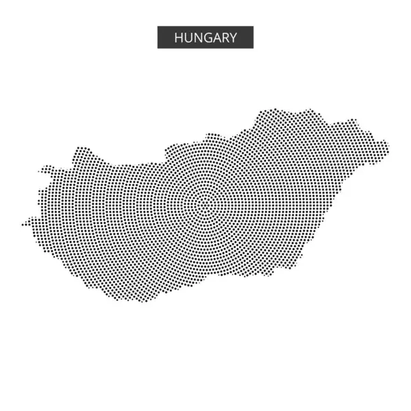 Bu grafik Macaristan 'ı şekillendirilmiş arka plandaki noktalı bir dış hatla gösteriyor, coğrafi şeklini gösteriyor..