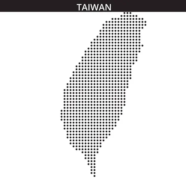 Tayvan 'ın coğrafi şeklinin noktalı bir temsili, özgün ana hatlarını düz bir arkaplana karşı vurguluyor..