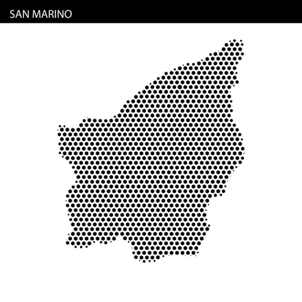 Benzersiz bir pikselleştirilmiş tasarım, San Marino 'nun dış hatlarını sergiliyor, coğrafi şeklini sanatsal bir şekilde vurguluyor..