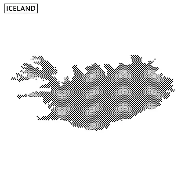 İzlanda 'nın yaratıcı noktalı temsili, coğrafi özelliklerini ve ana hatlarını vurguluyor..