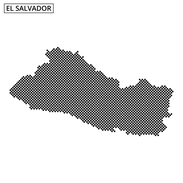 El Salvador 'un noktalı bir taslağında ülkenin eşsiz şekli ve coğrafi özellikleri açıkça gözler önüne seriliyor.