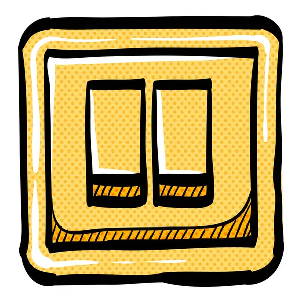 Elektrik düğmesi yarım ton simgesi elle çizilmiş renk vektörü çizimi