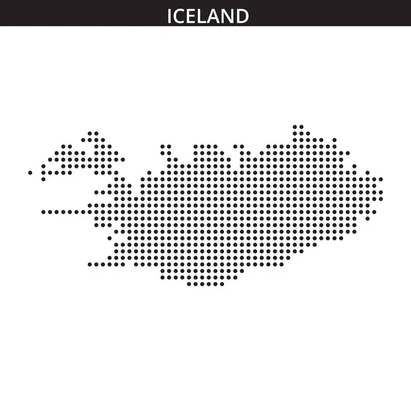 İzlanda 'nın yaratıcı noktalı temsili, coğrafi özelliklerini ve ana hatlarını vurguluyor..