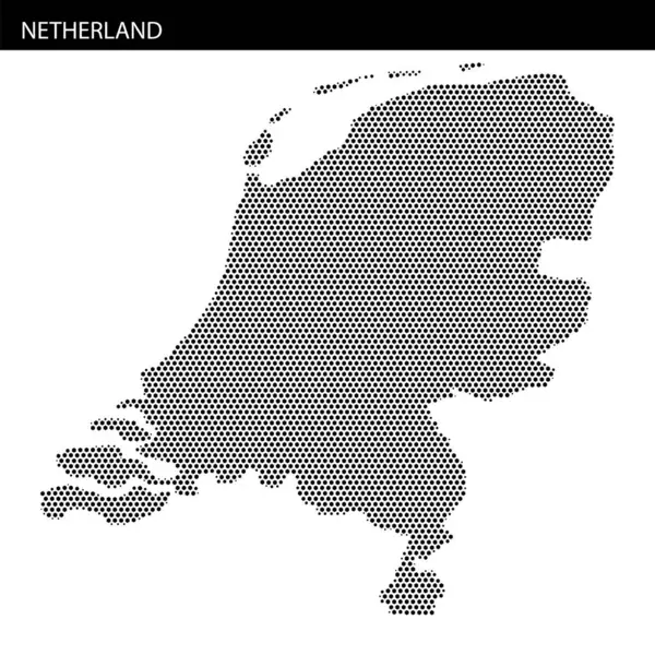 Hollanda 'nın noktalı temsili, coğrafi hatlarını ve sanatsal olarak farklı alanları vurguluyor..