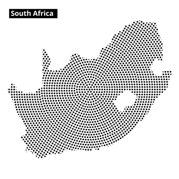 Noktalı bir harita Güney Afrika 'yı gösteriyor, ülkenin şeklini ışık efektleri ve minimalist bir tasarım ile gösteriyor..
