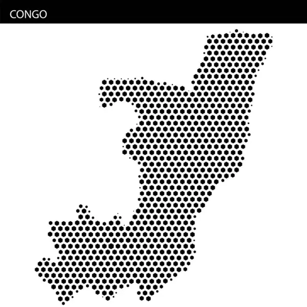 Kongo 'nun noktalı çizgisi ülkenin eşsiz hatları ve özelliklerini vurgulayarak, şeklini ve coğrafi düzenini vurguluyor..