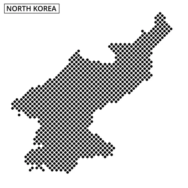 Bu görsel, Kuzey Kore 'nin coğrafi sınırlarını ve yapısını etkin bir şekilde vurgulayan nokta haritasını gösterir..