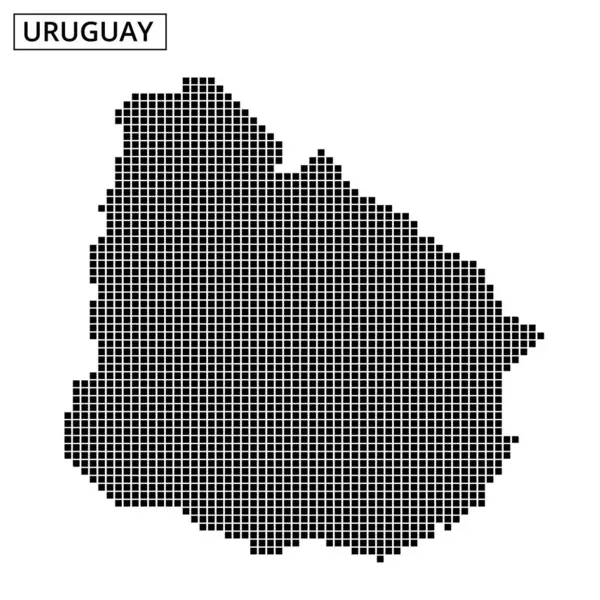 Uruguay 'ın harita hatlarının sanatsal bir temsili, karmaşık nokta desenleri ve dokularıyla coğrafi özellikleri vurguluyor..