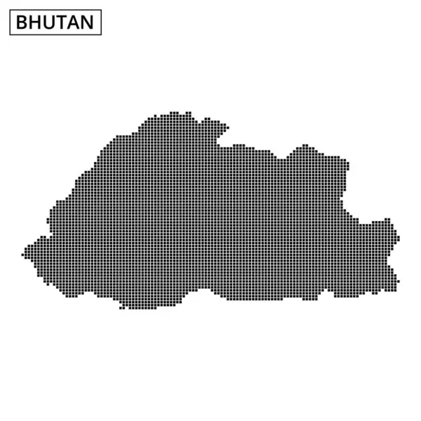 Butan 'ın ayırt edici ana hatları, ülkenin coğrafi şekli ve sınırlarını gösteren eşsiz bir nokta deseni ile tasvir edilmiştir..