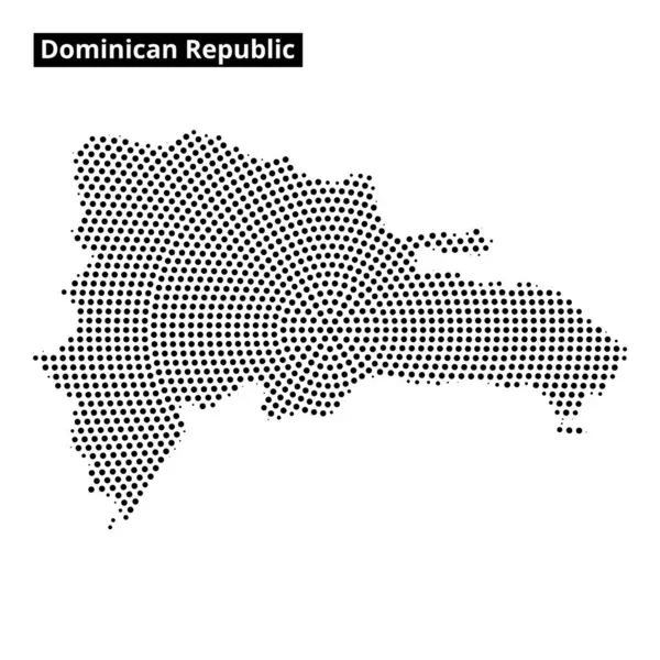 Dominik Cumhuriyeti 'nin coğrafi özelliklerini ve sınırlarını açıkça vurgulayan noktalı bir model..