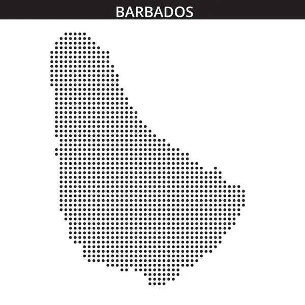Sanat eserleri Barbados 'un nokta desenli siluetini gösteriyor, coğrafi varlığını ve özgün ana hatlarını gösteriyor..