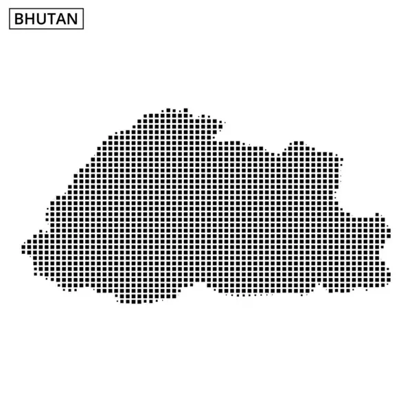 Butan 'ın ayırt edici ana hatları, ülkenin coğrafi şekli ve sınırlarını gösteren eşsiz bir nokta deseni ile tasvir edilmiştir..